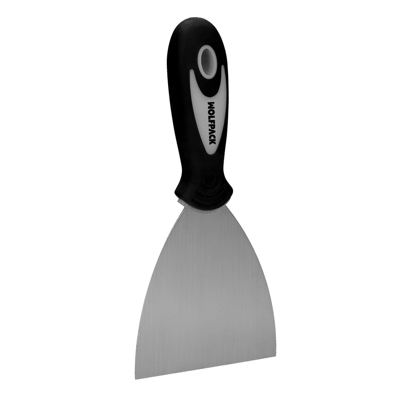 Espatula Acero Inoxidable Ancho 80 Mm. Con Mango De Goma Ergonomico, Espatula Pintor, Espatula Masilla, Paletina, Paleta Rascar_0