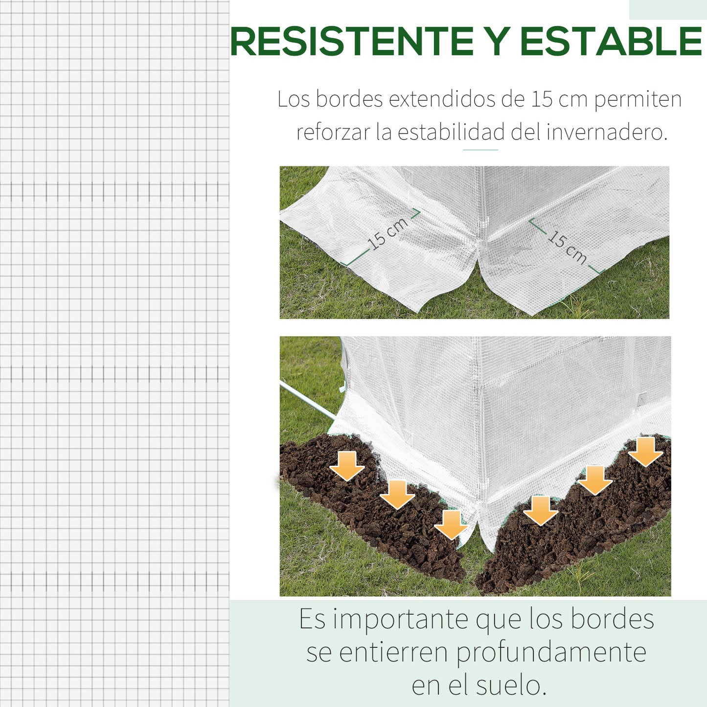 Outsunny Cubierta De Invernadero Túnel 6x3x2m 12 Ventanas Y Puerta Enrollable_3