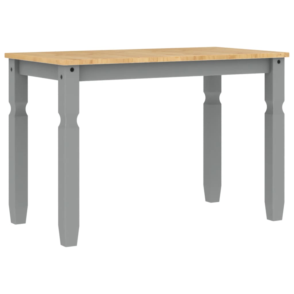 Mesa De Comedor Corona Madera Maciza De Pino Gris 112x60x75 Cm_0