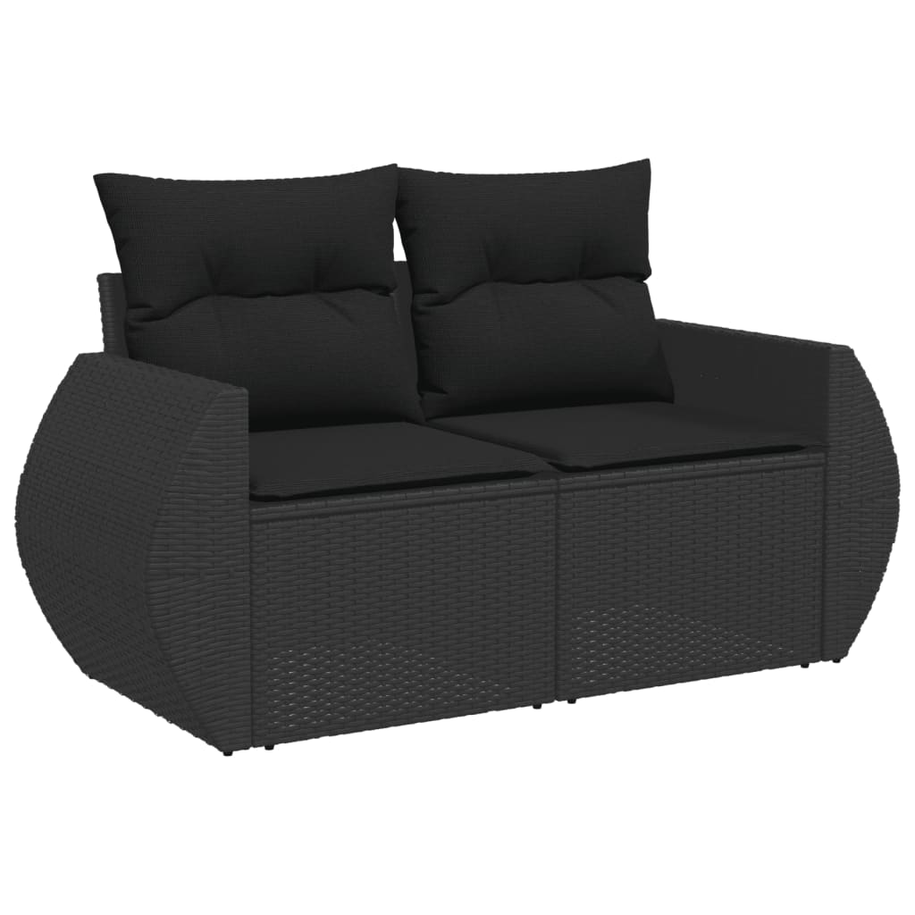 Set De Sofás De Jardín 7 Pzas Con Cojines Ratán Sintético Negro / Vetonek_4