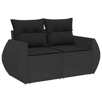 Set De Sofás De Jardín 7 Pzas Con Cojines Ratán Sintético Negro / Vetonek_4