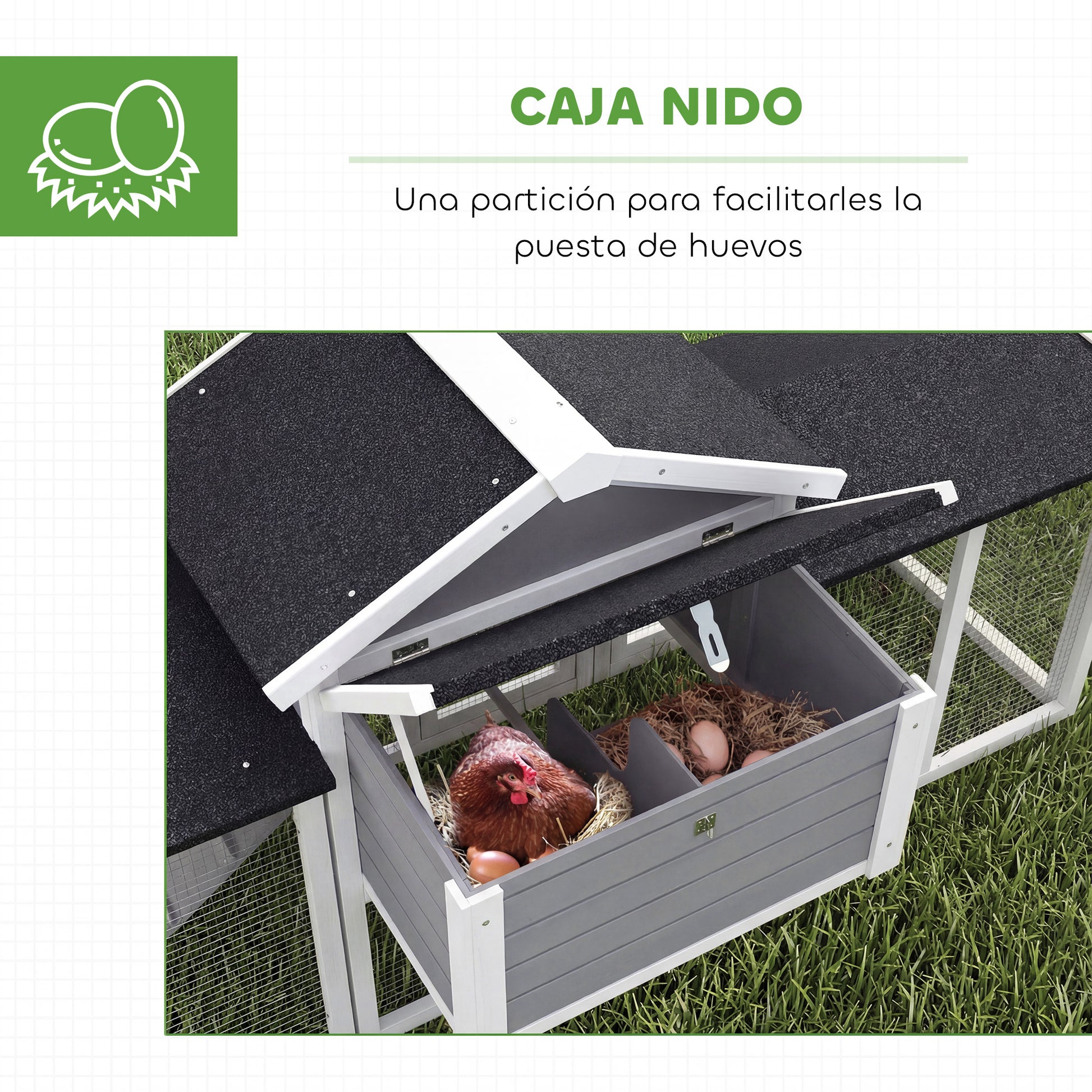 Pawhut Gallinero Para Exterior Grande De Madera 204x85x93 Cm Con Corral Bandeja_5