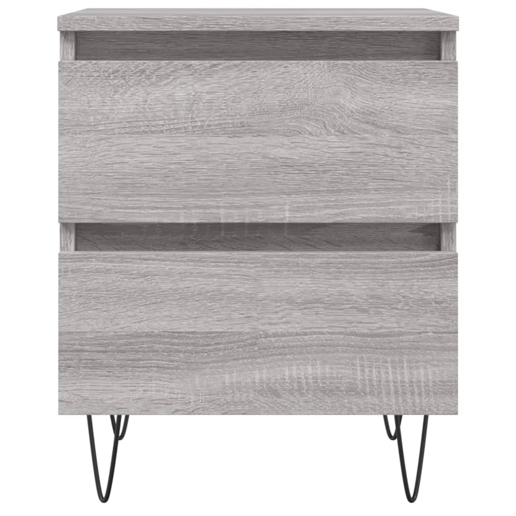 Mesita De Noche Madera De Ingeniería Gris Sonoma 40x35x50 Cm_3