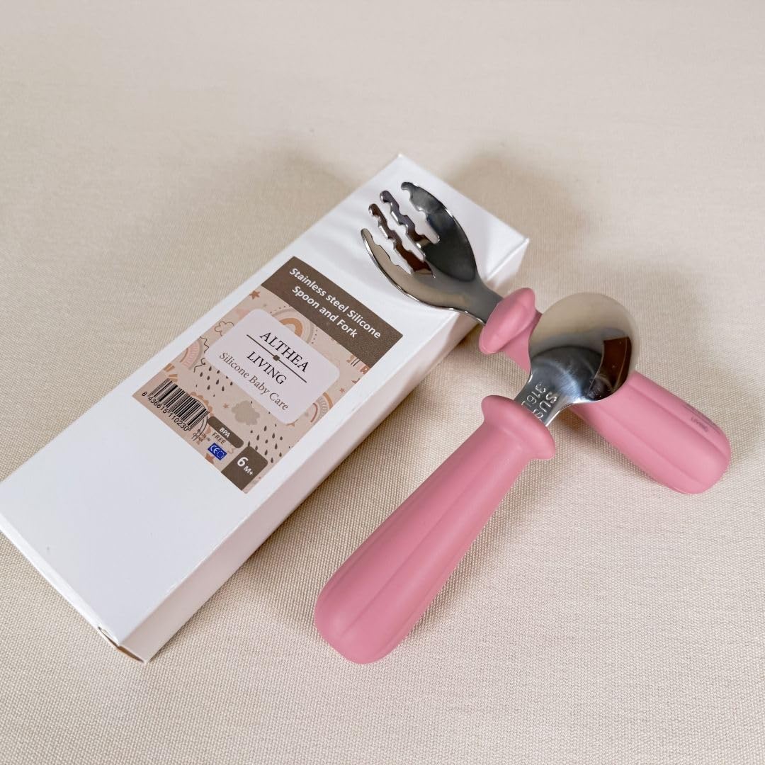 Juego De Tenedor Y Cuchara - Rosa Profundo._1