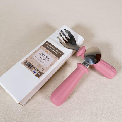 Juego De Tenedor Y Cuchara - Rosa Profundo._1