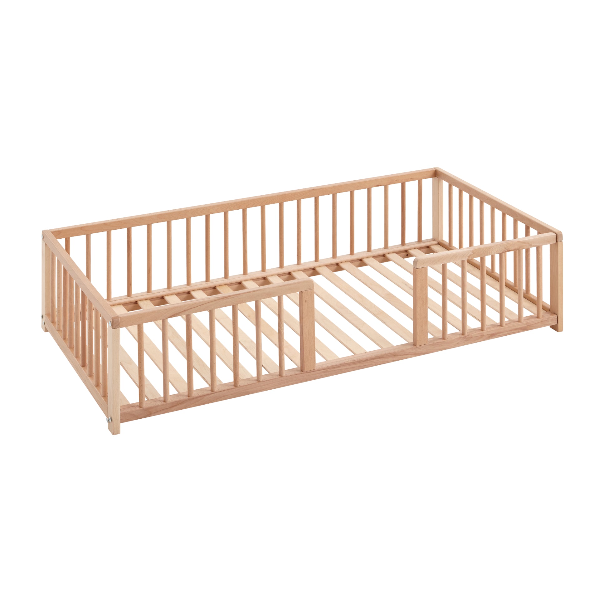 Cama Montessori Apache 140×70 Cm De Madera De Haya Con Colchón Sanitario Ternum, Color Natural_3