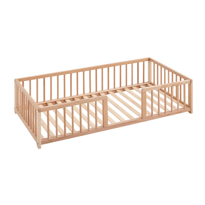 Cama Montessori Apache 140×70 Cm De Madera De Haya Con Colchón Sanitario Ternum, Color Natural_3