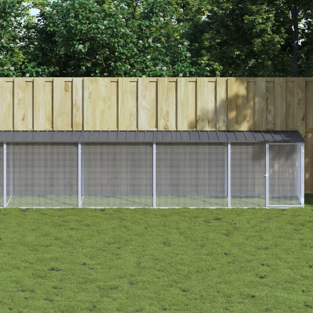 Vidaxl Gallinero Con Techo Acero Galvanizado Antracita 803x98x90 Cm_1