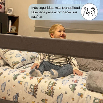 Barandilla De Cama Infantil 140 Cm – Altura Ajustable, Sistema Abatible, Malla Transpirable, Seguridad Anticaídas Bathby_3