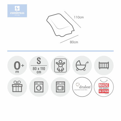 Manta para minicuna de 80x110 cm. Cambrass en varios colores Star Rosa