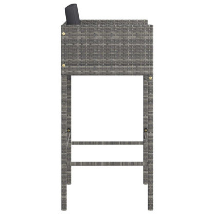 Vidaxl Taburetes De Cocina Con Cojines 4 Unidades Ratán Sintético Gris_4