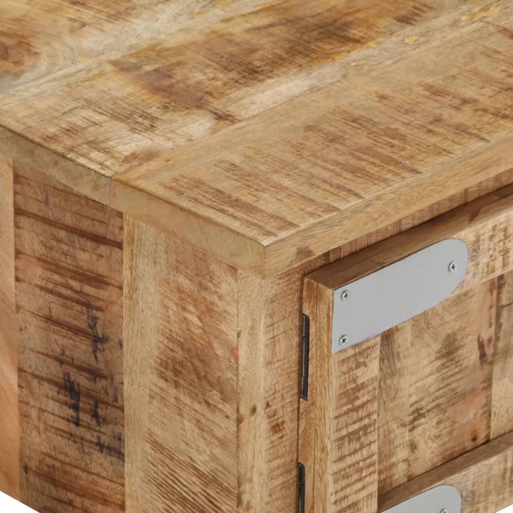 Mesa De Centro De Madera Maciza De Mango 67x67x30 Cm_4