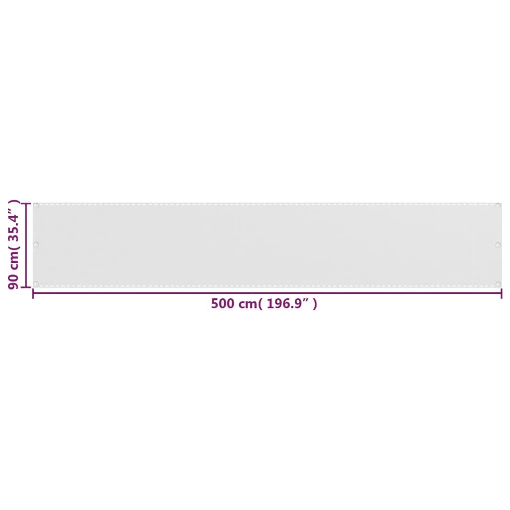 Vidaxl Toldo Para Balcón Hdpe Blanco 90x500 Cm_4