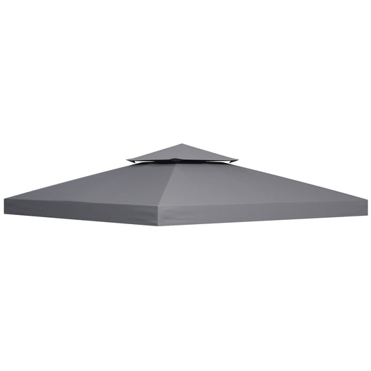 Outsunny Techo De Repuesto Para Cenador 3x3 M Con Techo Doble Anti-uv Gris_0