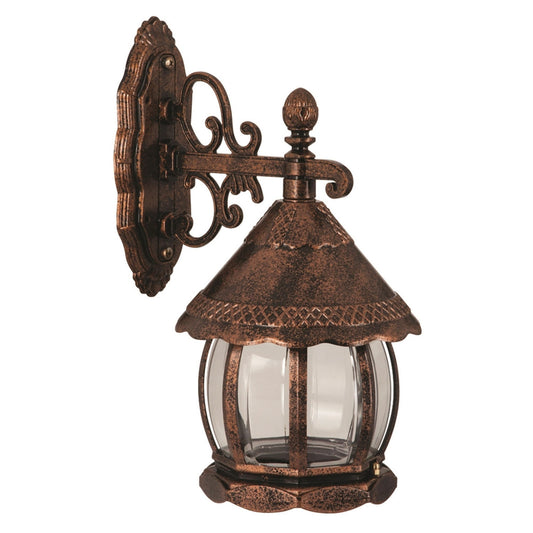 Aplique De Pared Para Exterior, Abs , Marrón, 32x20x40, Casquillo E 27 Max 60 W_0