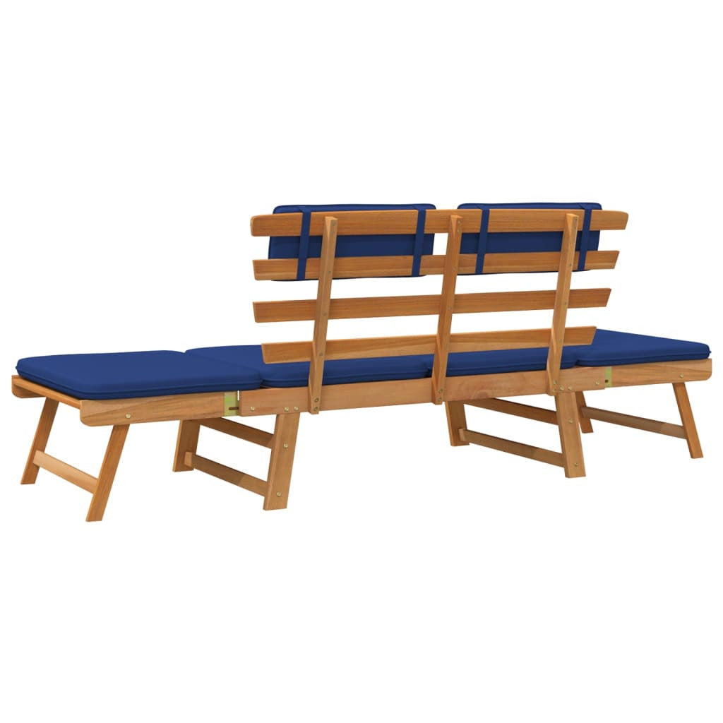 Vidaxl Banco De Jardín Con Cojines 2 En 1 190 Cm Madera Maciza Acacia_4