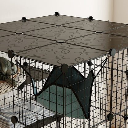 Pawhut Jaula Grande Para Gatos Interior De 4 Niveles 105x105x140 Cm, Negro_3