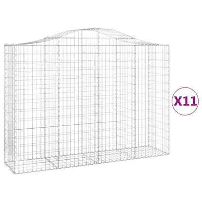 Cestas Gaviones 11 Uds Forma De Arco Hierro 200x50x140/160 Cm_0