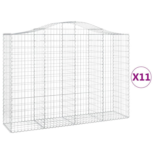 Cestas Gaviones 11 Uds Forma De Arco Hierro 200x50x140/160 Cm_0