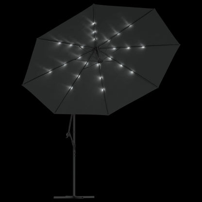 Sombrilla Voladiza Luces Led Y Poste De Metal Antracita 350 Cm_4