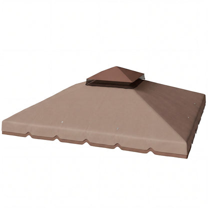 Outsunny Techo De Repuesto Para Cenador 3x3 M Techo Doble Upf 30+ Caqui_0