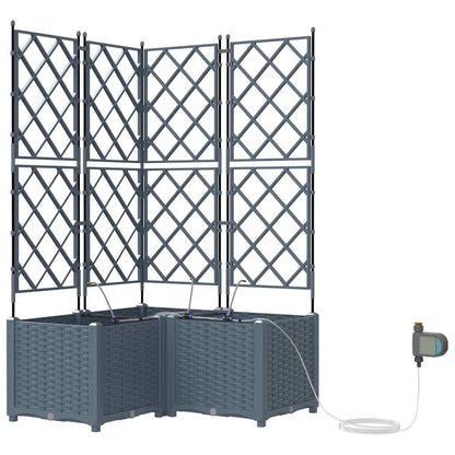 Vidaxl Jardineras Gris Claro 80 X 80 X 142 Cm Acero_0
