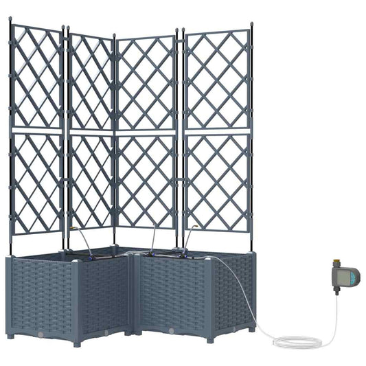 Vidaxl Jardineras Gris Claro 80 X 80 X 142 Cm Acero_0