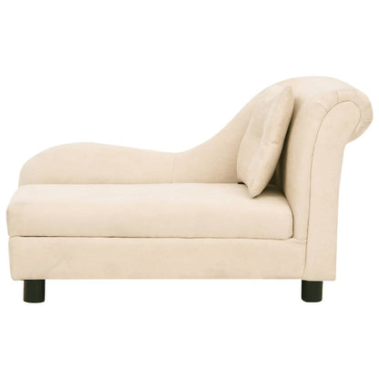 Vidaxl Sofá Para Perros Con Almohada Crema Felpa 83x44x44 Cm_3