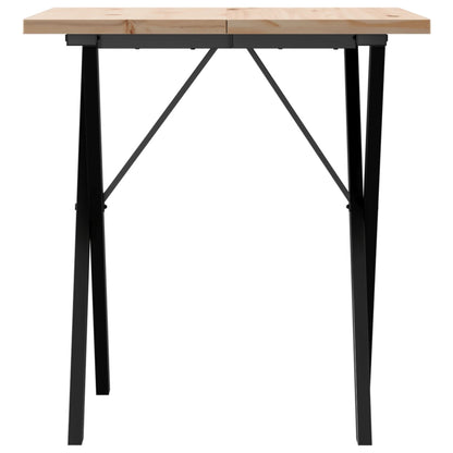 Mesa De Comedor Marco X Madera Maciza Pino Y Acero 60x60x75,5cm_2