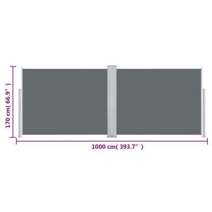 Vidaxl Toldo Lateral Retráctil Gris Antracita 170x1000 Cm_2