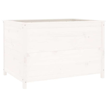 Arriate Elevado De Jardín Madera De Pino Blanco 119,5x82,5x78cm_5