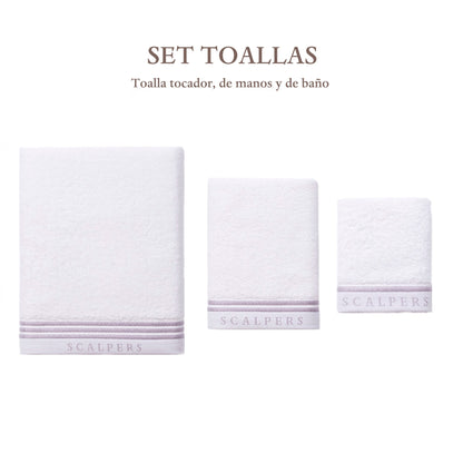 Juego De 3 Toallas Blancas (tocador 30x50cm, Manos 50x100cm Y Baño 90x150cm) Scalpers Home_1