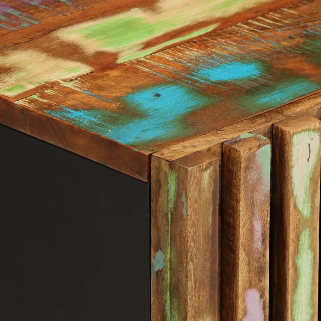 Mesita De Noche De Madera Maciza Reciclada 40x34x46 Cm_4