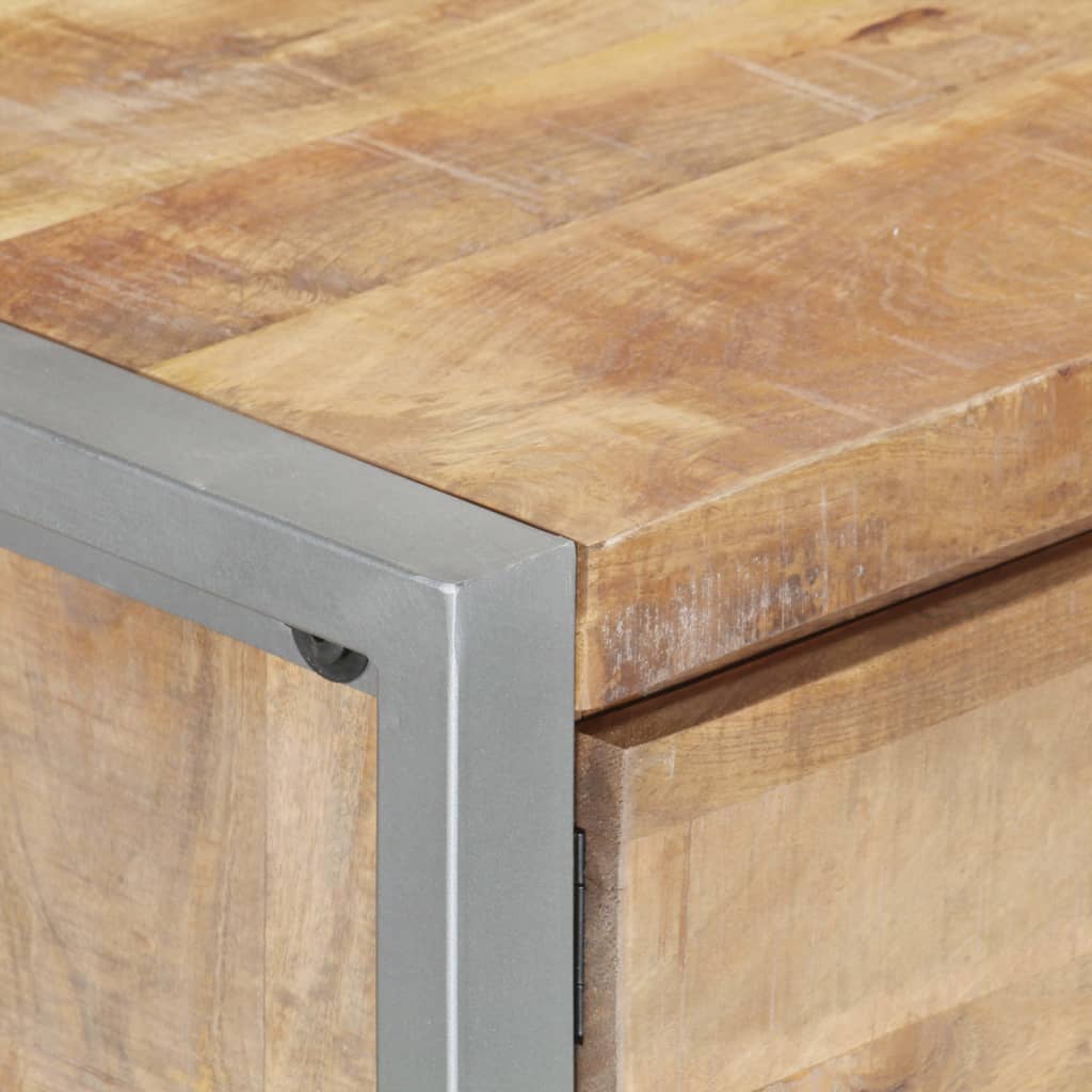Mesa De Centro De Madera De Mango Rugosa 95x50x40 Cm_3