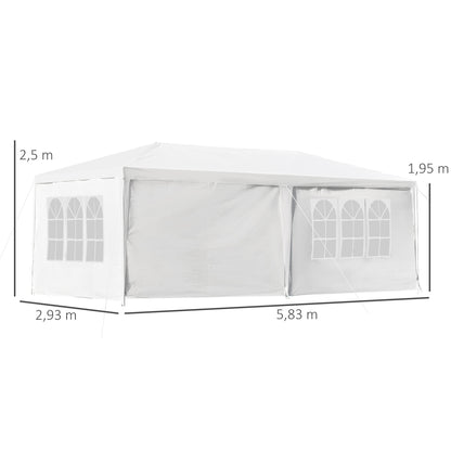 Outsunny Carpa Para Fiestas 6x3 M Con 2 Puertas 4 Paredes Extraíbles_2