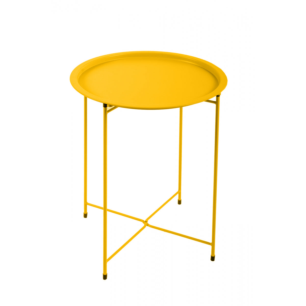 Mesa Auxiliar Plegable, Mesa De Centro De Jardín De Acero Amarillo Gris 46x52cm- Muebles De Jardín_0
