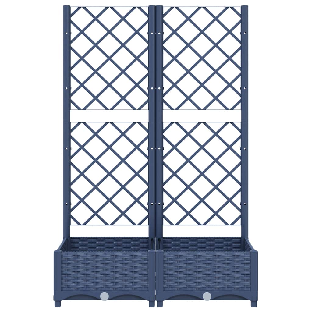 Jardinera De Jardín Con Enrejado Azul Grisáceo 80x40x121,5 Cm Pp_2