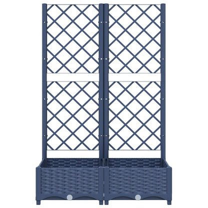 Jardinera De Jardín Con Enrejado Azul Grisáceo 80x40x121,5 Cm Pp_2