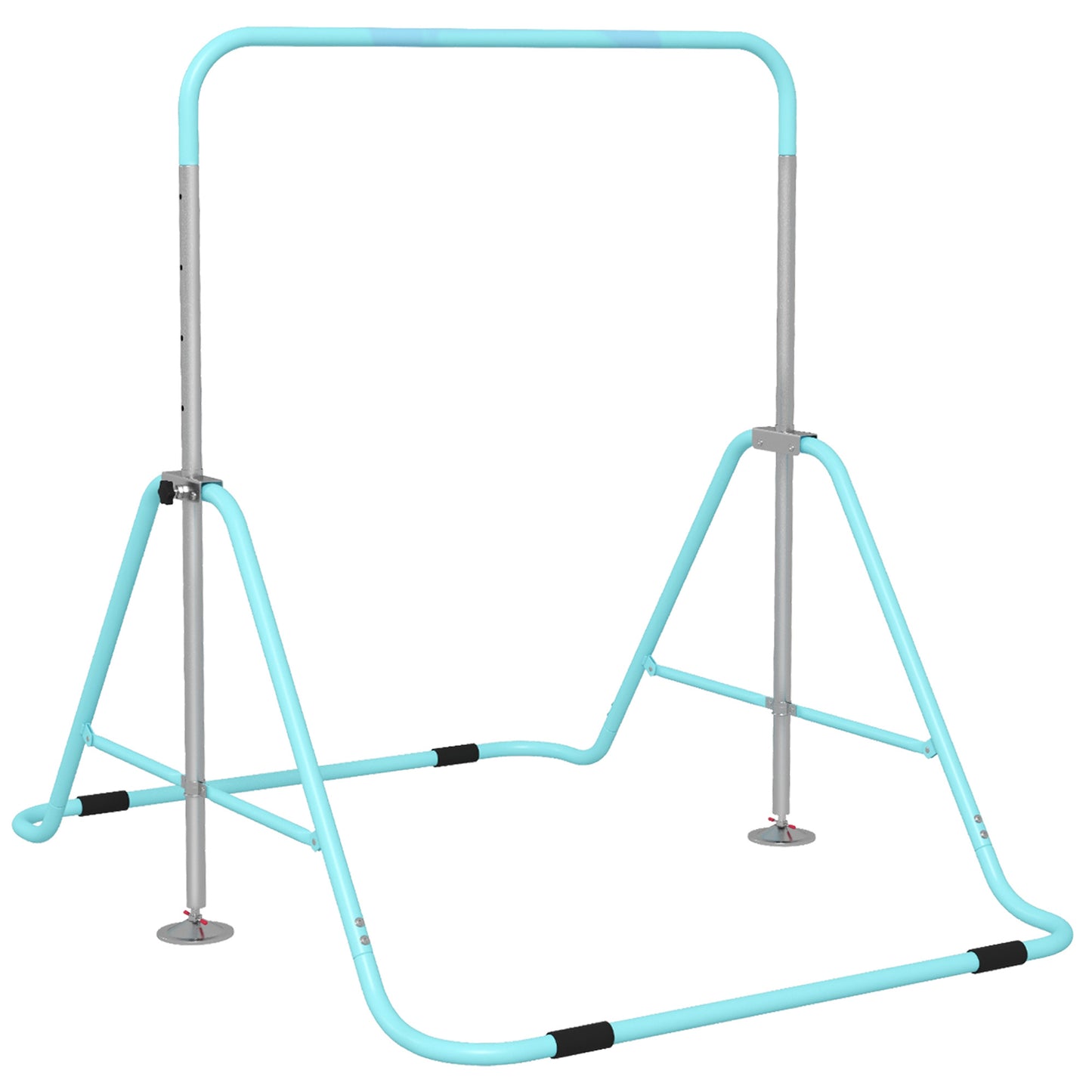Homcom Barra De Gimnasia Artística Plegable Altura Ajustable Azul Celeste_0