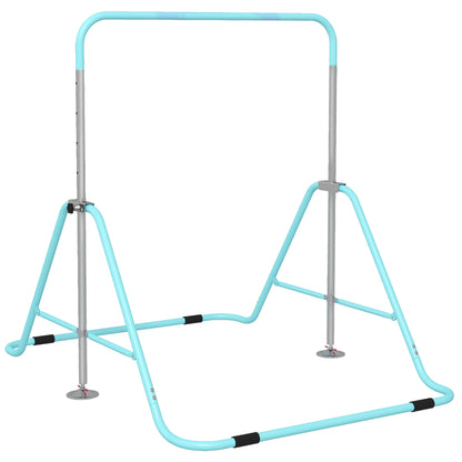 Homcom Barra De Gimnasia Artística Plegable Altura Ajustable Azul Celeste_0