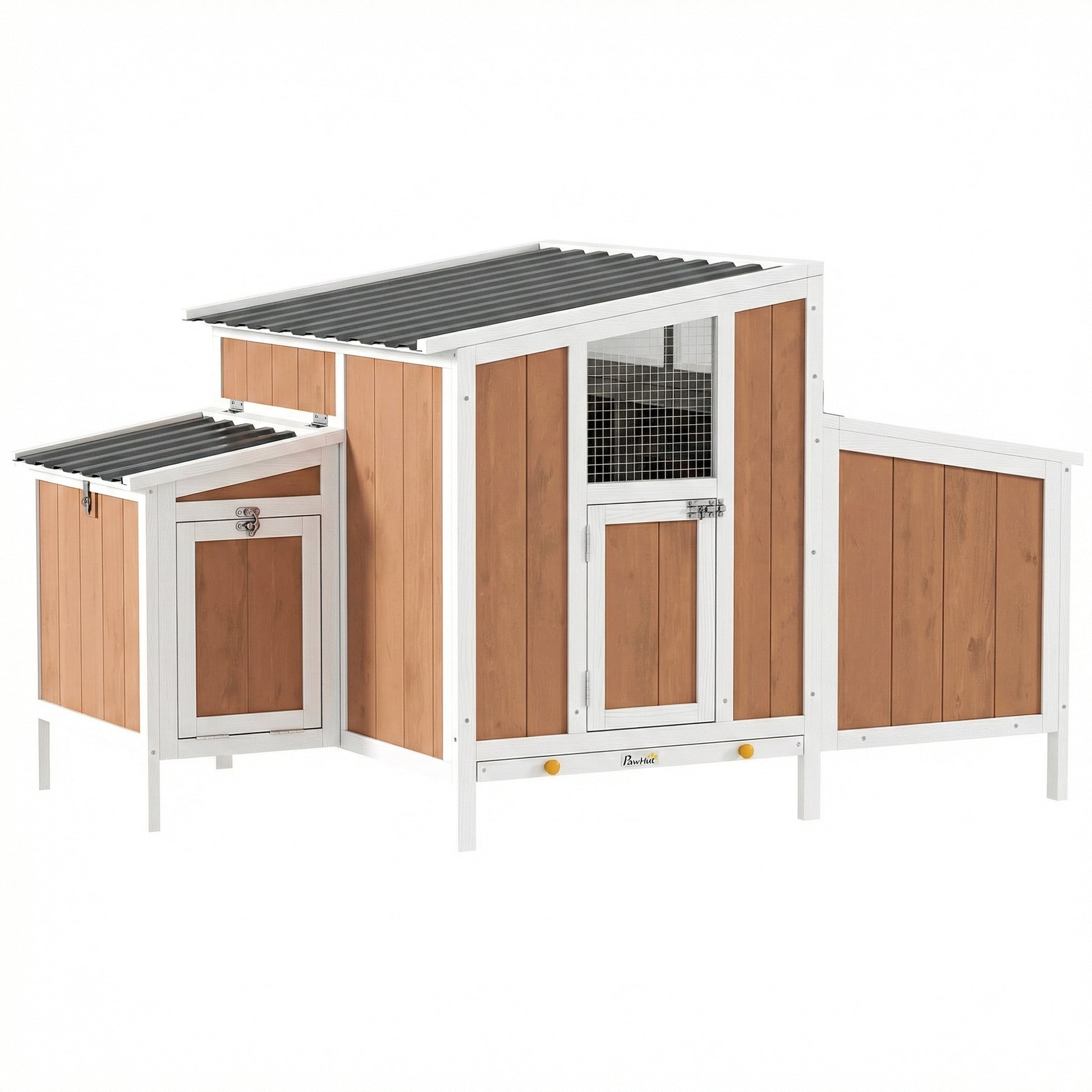 Pawhut Gallinero Para Exterior De Madera 145x90x92 Cm Para 2-4 Gallinas Marrón_0