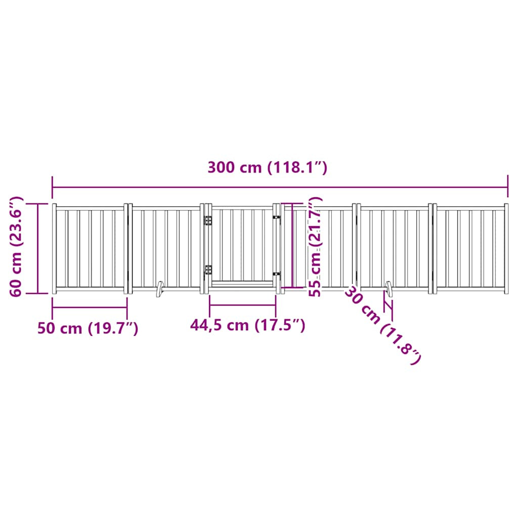 Vidaxl Puerta De Perros Plegable 6 Paneles Madera Abeto Blanco 300 Cm_2