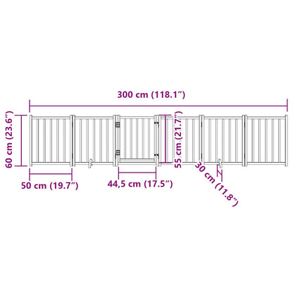 Vidaxl Puerta De Perros Plegable 6 Paneles Madera Abeto Blanco 300 Cm_2