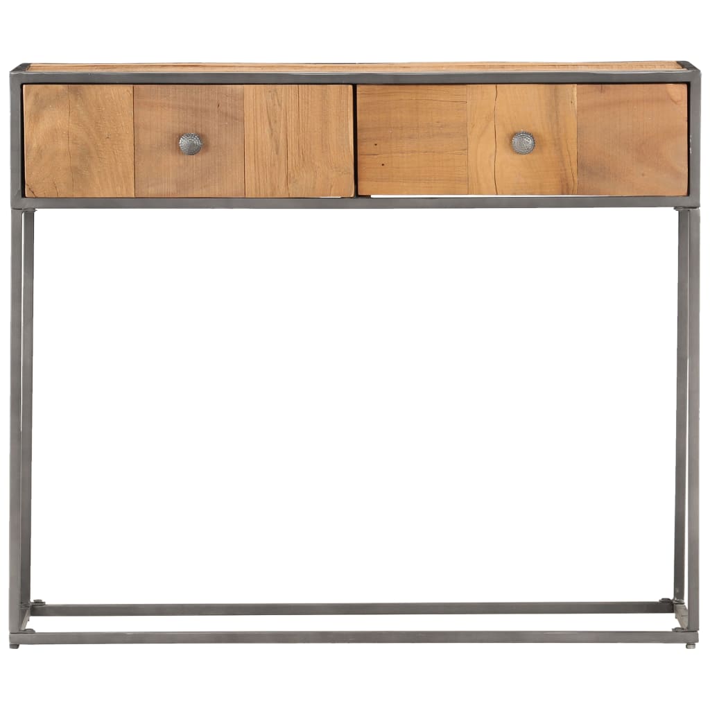 Mesa Consola De Madera Maciza Reciclada 90x30x75 Cm_1