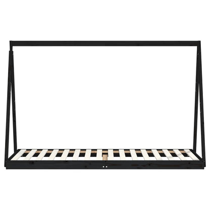 Vidaxl Estructura De Cama Para Niños Madera De Pino Negro 80x200 Cm_3