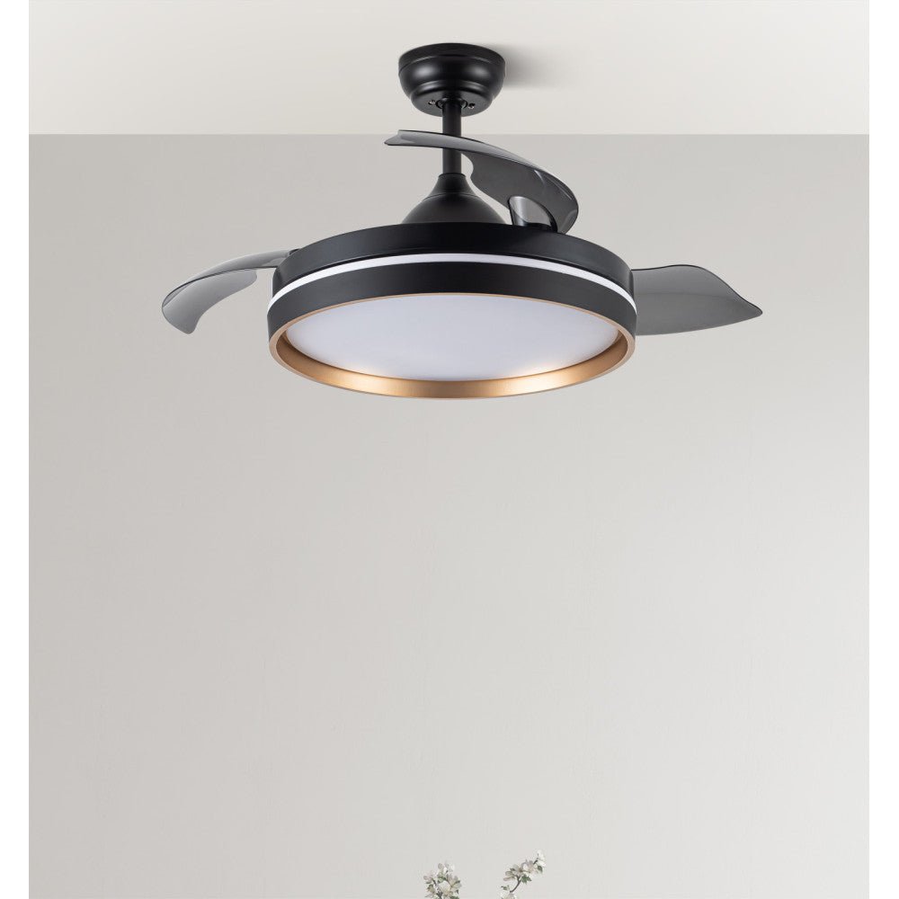 Ventilador Dc Nalon 72w Negro/oro 3aspas 109d 7200l 6vel 3000k,4500k,6000k Remoto+memoria+temporizador_3