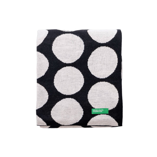 Manta 140x190cm 100% Acrilico 1000gr Topos Negros Benetton