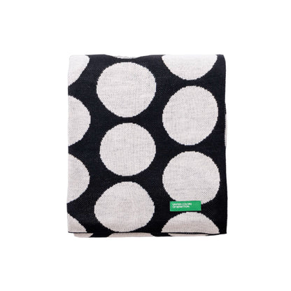 Manta 140x190cm 100% Acrilico 1000gr Topos Negros Benetton_0