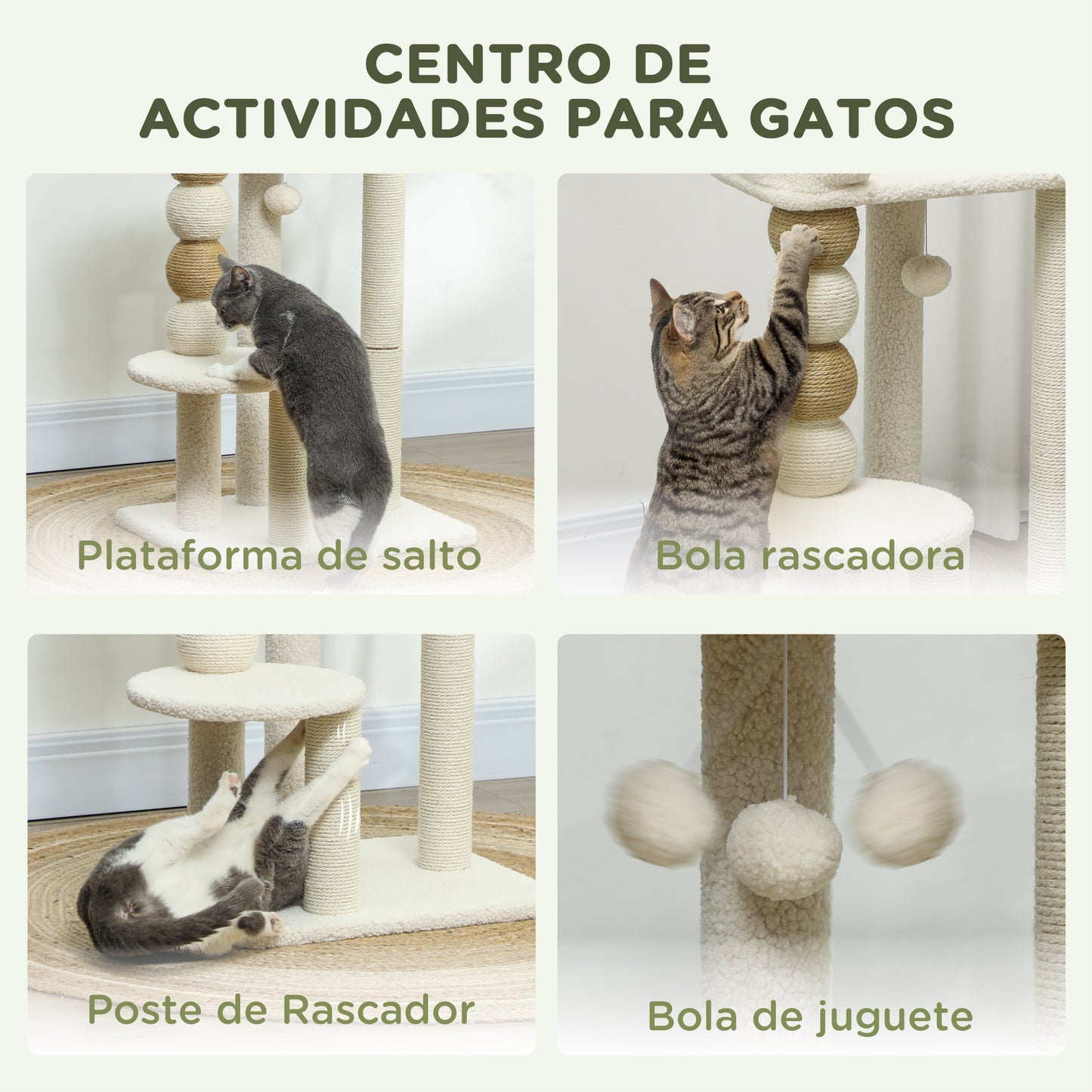Pawhut Árbol Rascador Para Gatos_4
