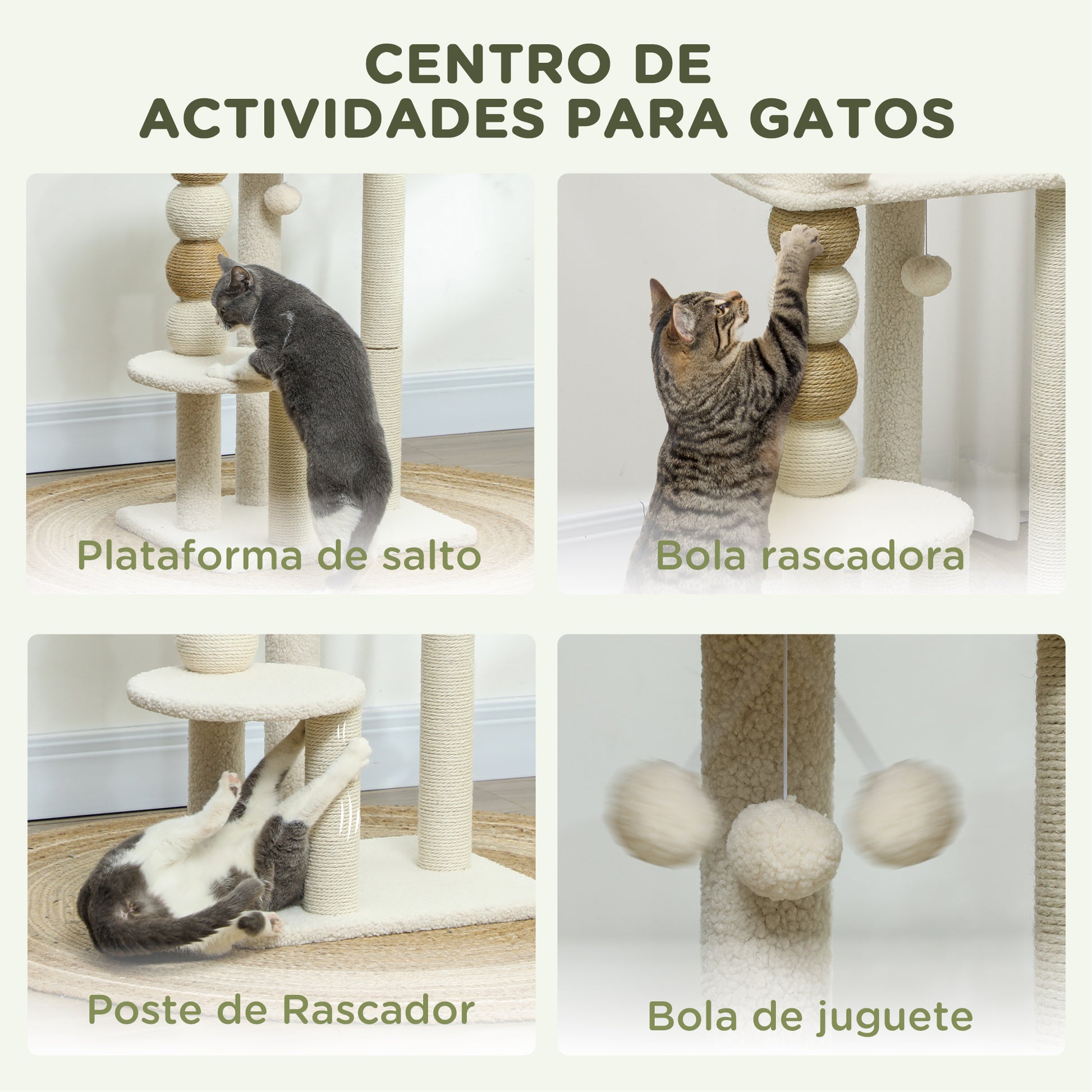 Pawhut Árbol Rascador Para Gatos_4